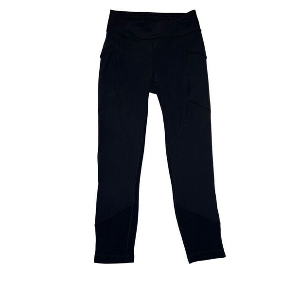 Lululemon Leggings Womens 6 Black Middle Waist with Pockets Inseam 23” - Picture 1 of 16